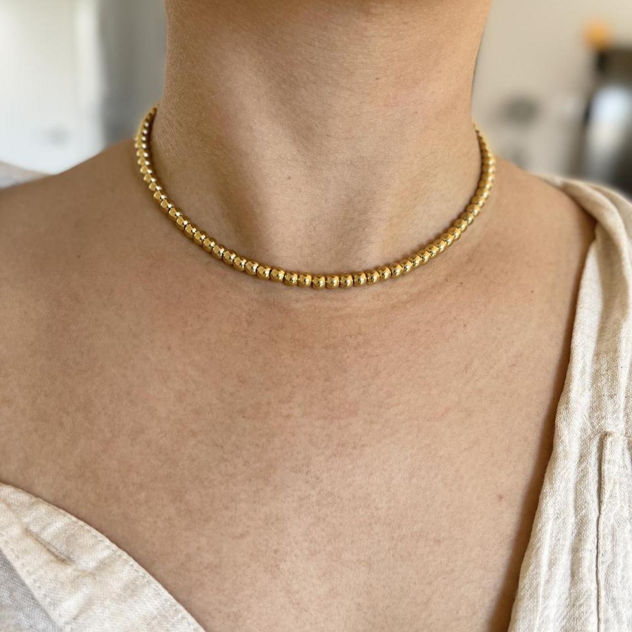 Gold Beads Necklace | 18k Gold Plated