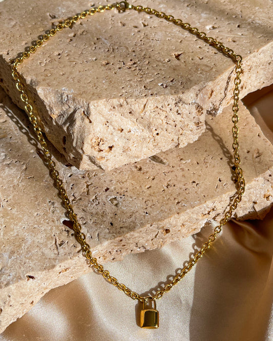 Hardware Lock Necklace | 18K Gold Plated