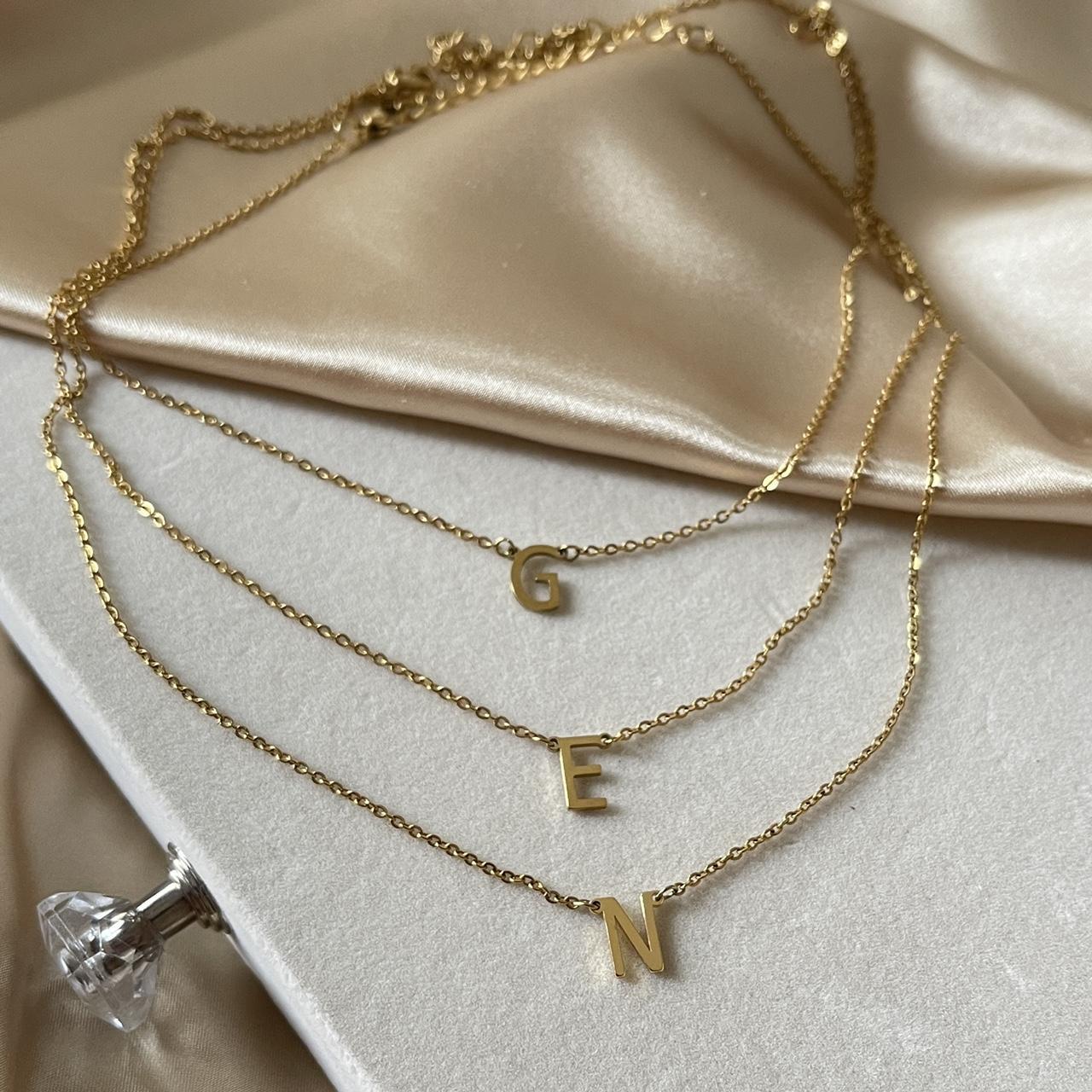 Gold Initial Necklace | 18k Gold Plated