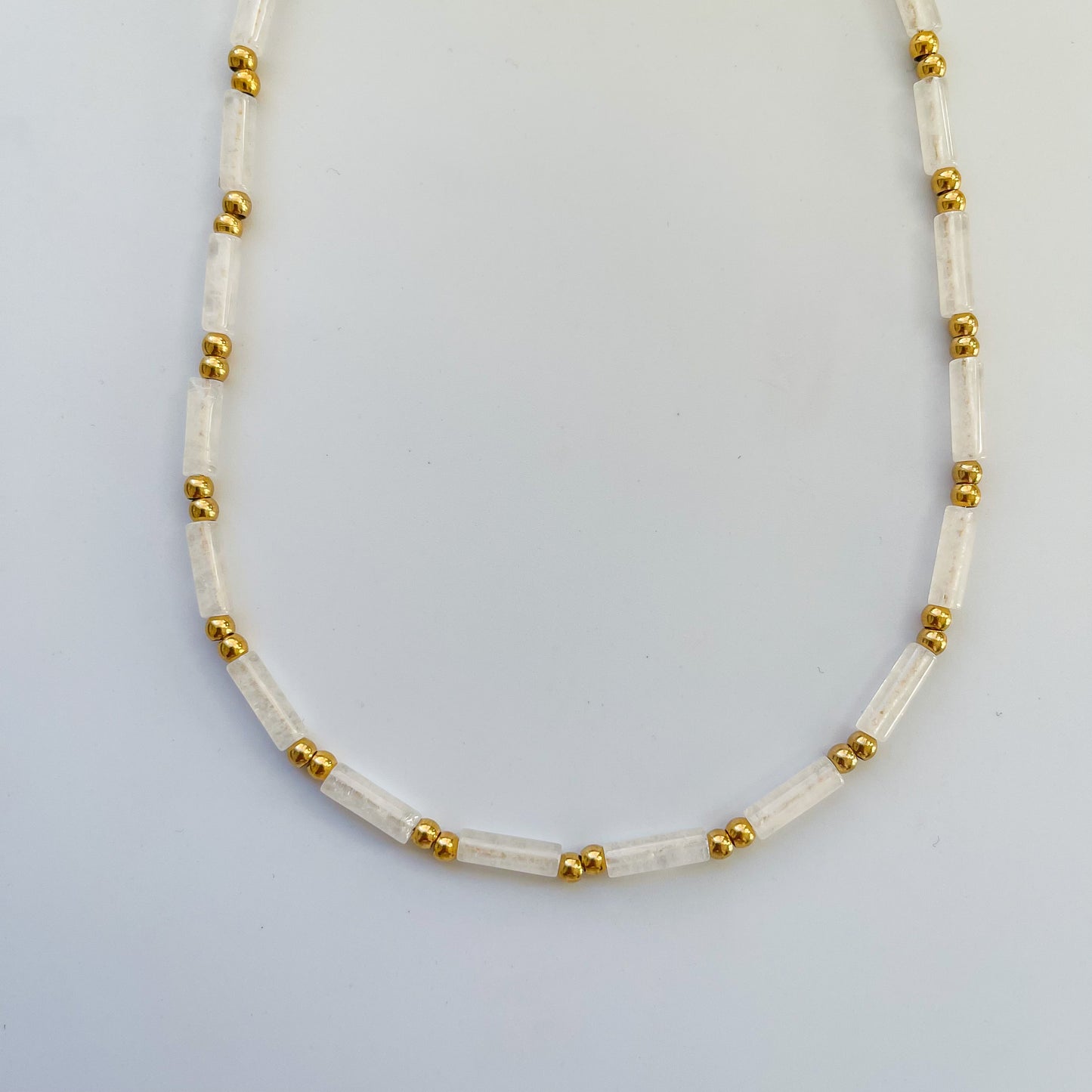 White Jade Heishi Necklace