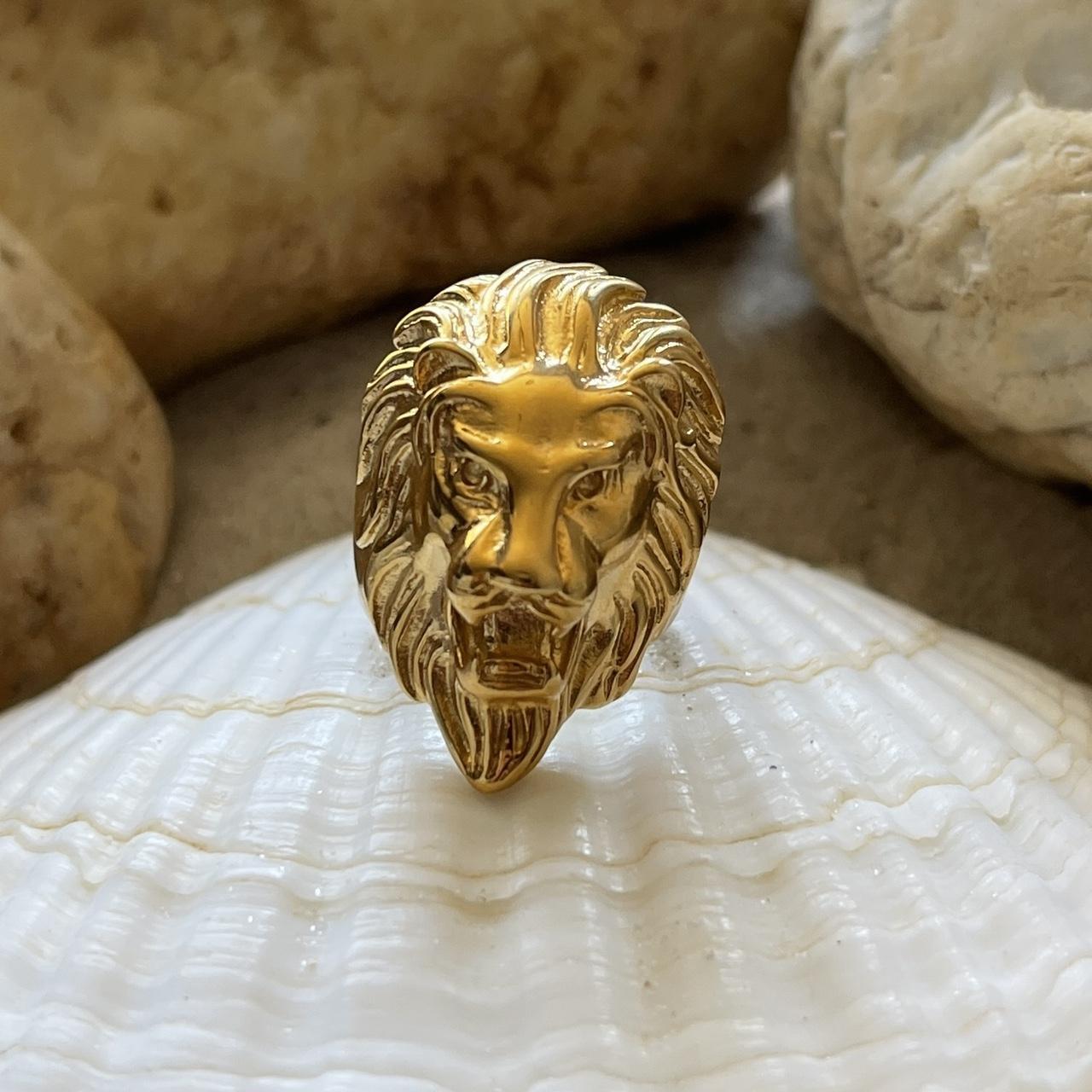 22K Solid Gold Lion Ring R6048 TR | Royal Dubai Jewellers