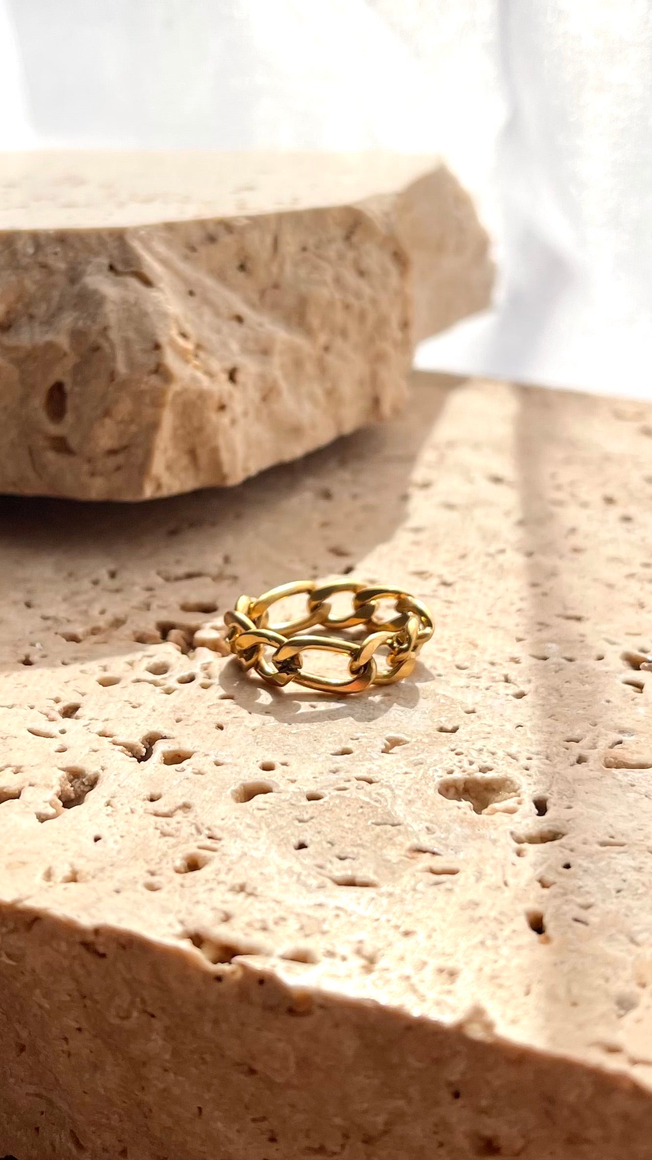 Figaro Chain Ring - 4mm | 18k Gold Plated