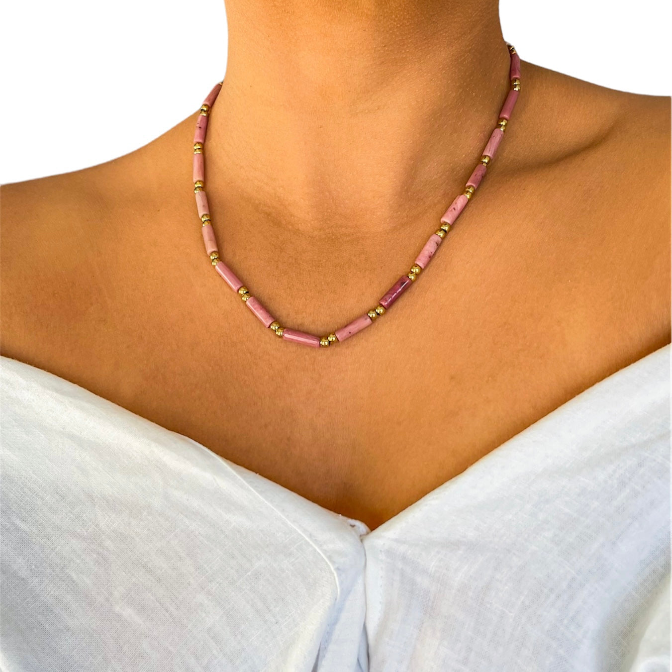 Rhodonite Heishi Necklace