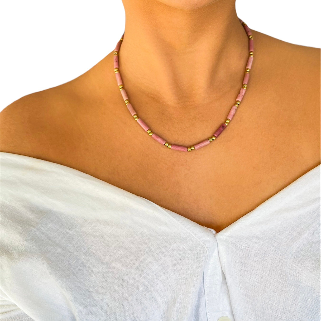 Rhodonite Heishi Necklace