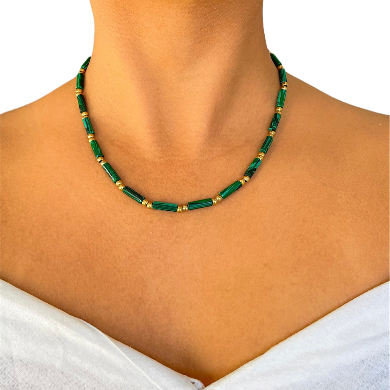 Malachite Heishi Necklace