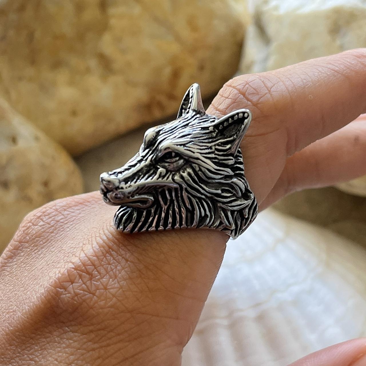 Silver Wolf Ring