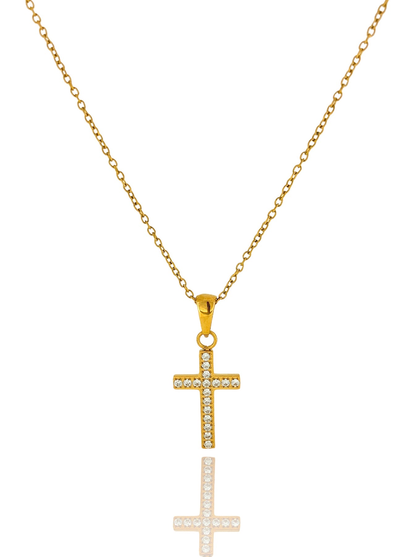 Cross Zircon Necklace | 18k Gold Plated